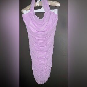 NWT Lavender Halter neck  Ruched Dress